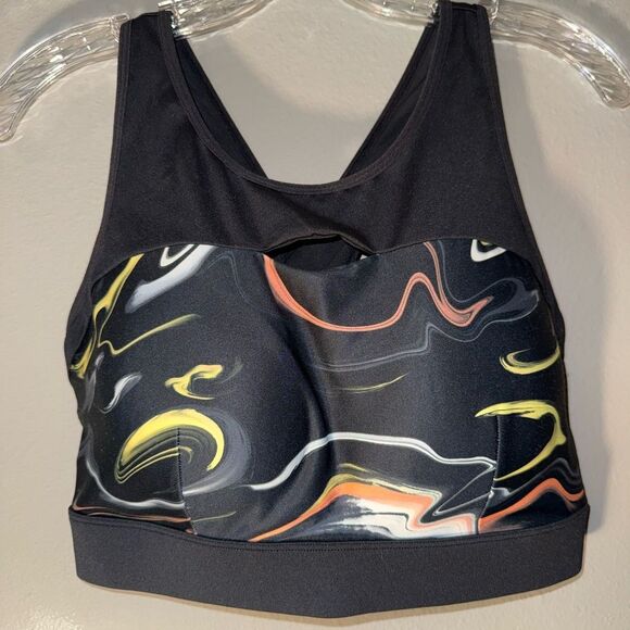 CRANE Black and Multicolor Women's Sports Bra built in pads Large - Picture 1 of 5